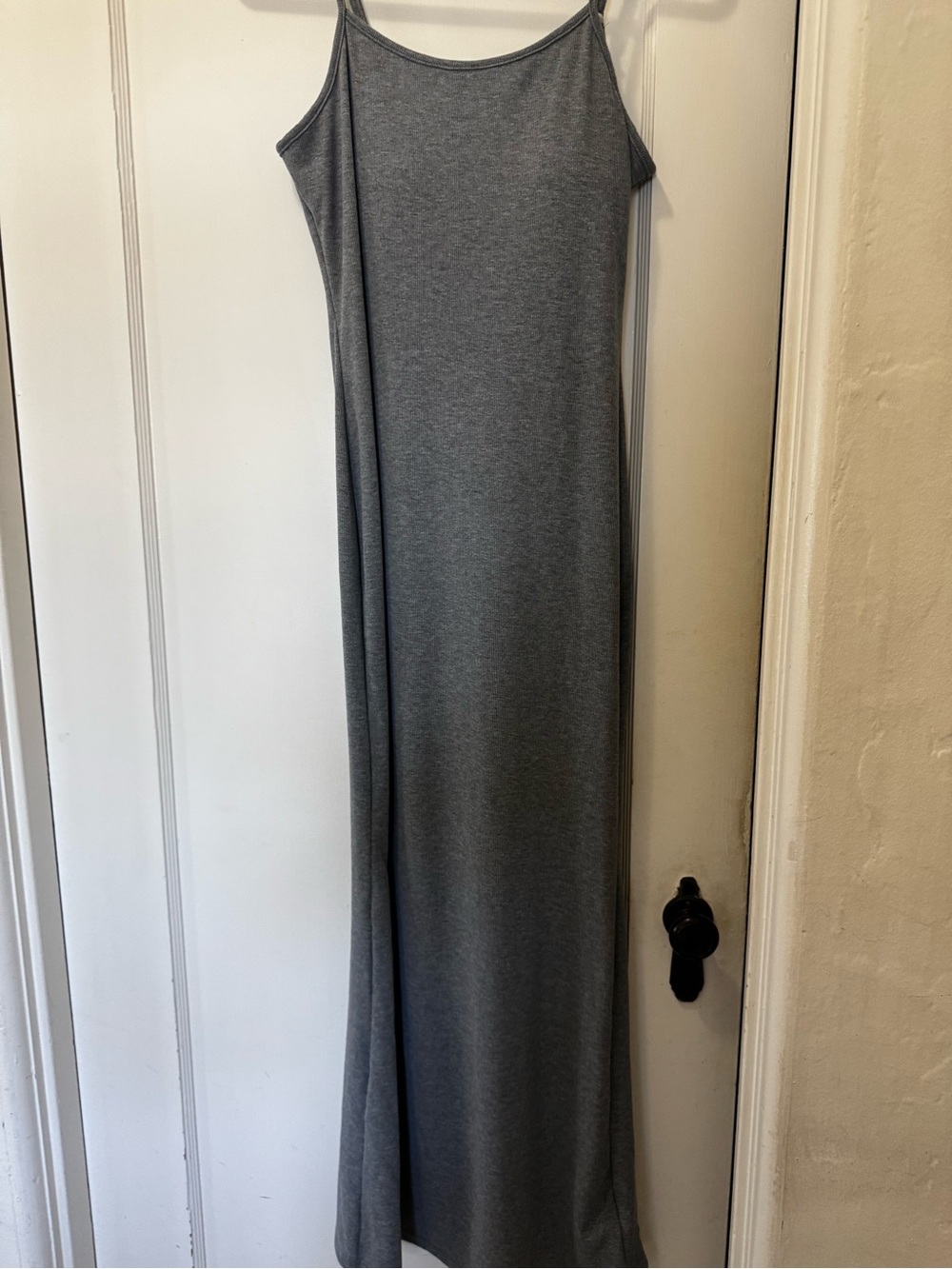 Sleeveless Grey Maxi Slip Dress